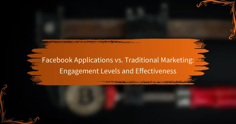 Facebook 애플리케이션 vs. 전통적 마케팅: 참여 수준 및 효과성